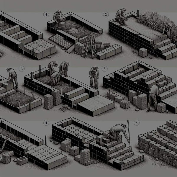 Quelles sont les étapes clés pour la construction d'un mur de soutènement en blocs de béton ?